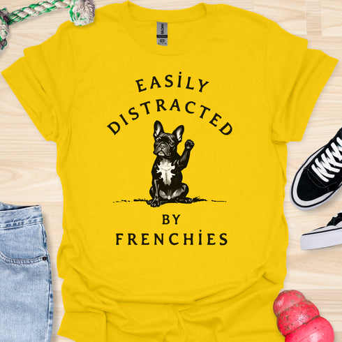 Easily distracted by frenchies - V17 - The Wave T-Shirt